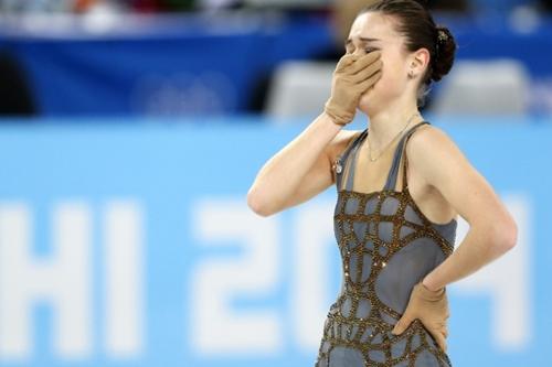 Russa se emociona após apresentação em Sochi / Foto: Xinhua / Wang Lili